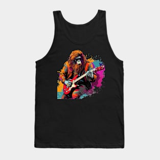 Bigfoot Guitarist Sasquatch Musician Colorful Rock Star Tank Top